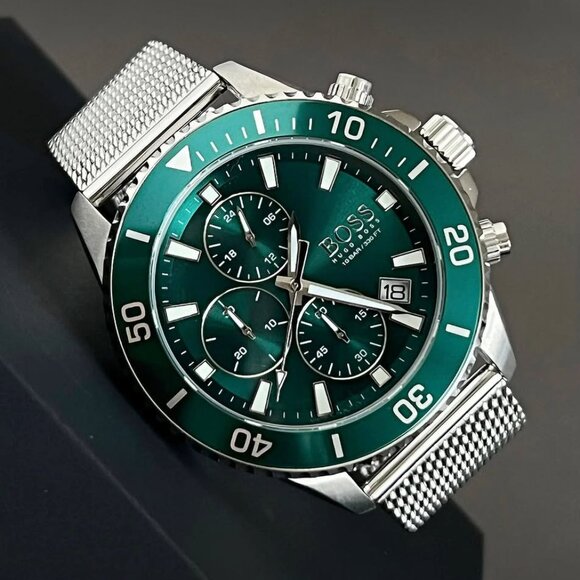 Hugo Boss Men’s Admiral Green Face Watch NEW - Picture 3 of 11